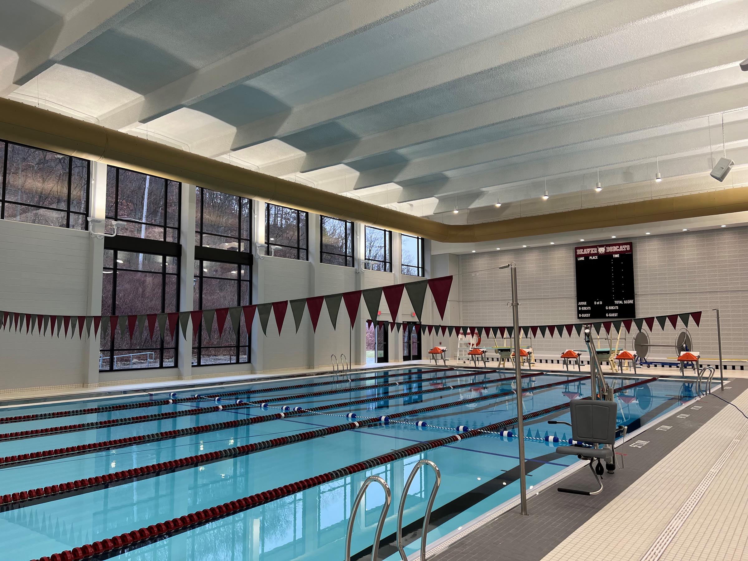 Beaver Area High School Pool Renovation - New six-lane competition pool with Myrtha RenovAction technology, designed by Wallover Architects