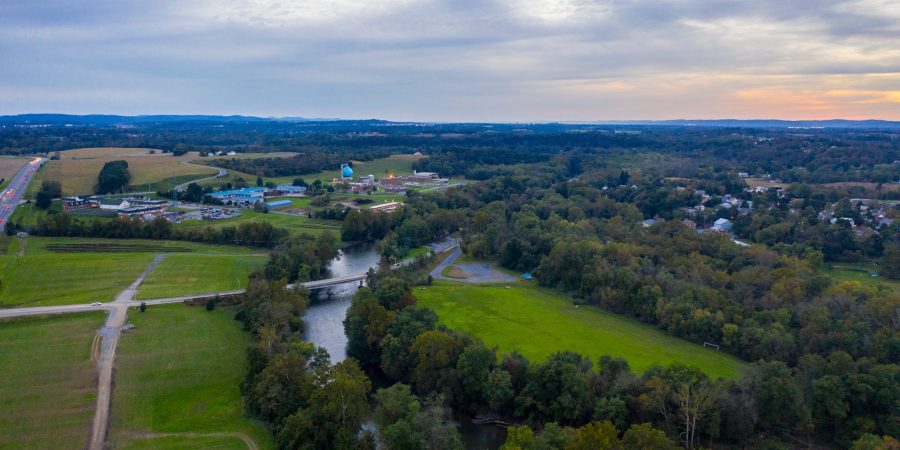 Hershey Pennsylvania USA Aerial View Swatara Creek Farm Land