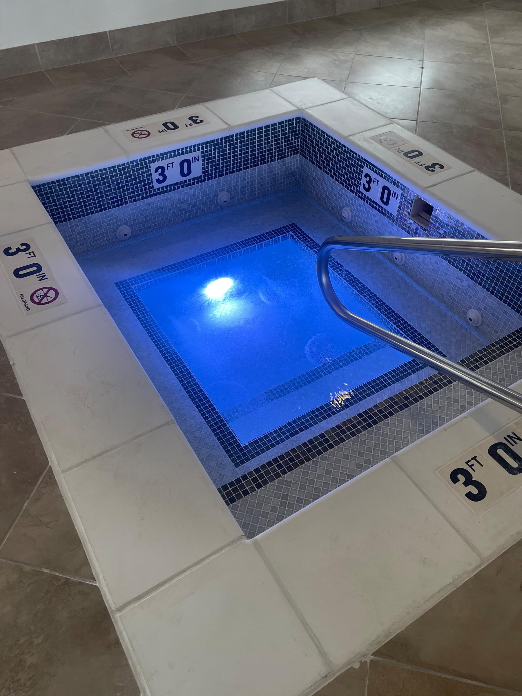 AFTER Lancaster Marriott’s indoor pool with glass mosaic tile